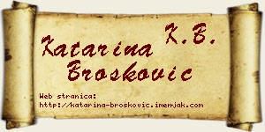 Katarina Brošković vizit kartica